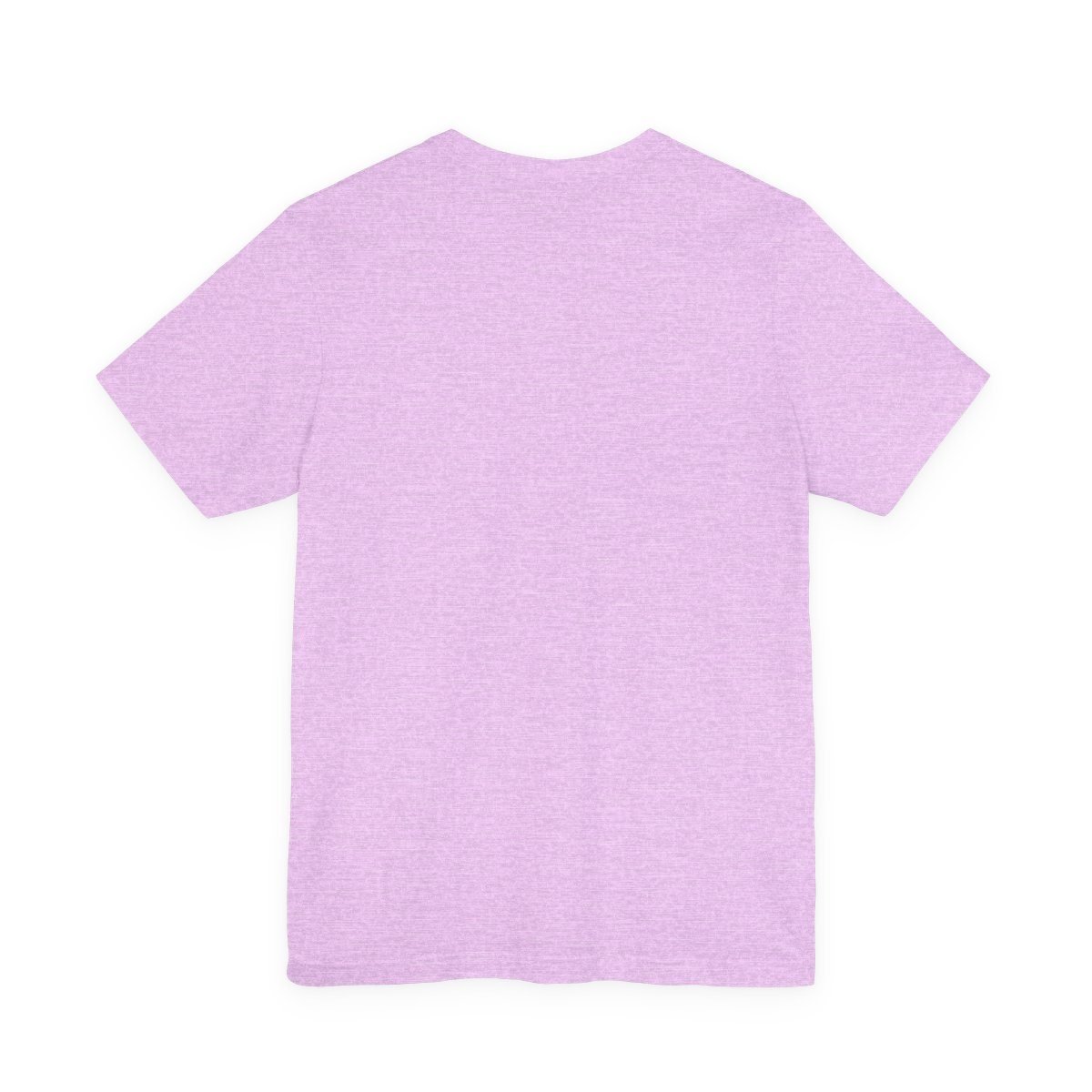 Heather Prism Lilac tee printed with “With the poor, and mean, and lowly, lived on earth our Saviour holy” — With the Poor and Lowly Tee (back)